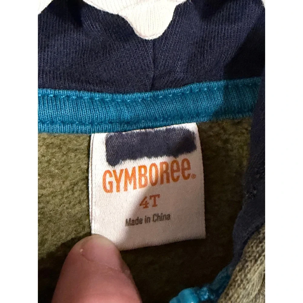 Gymboree Boys Green Camo Dinosaur Zip Up Hoodie Sweatshirt Spikes 4T